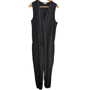 Barefoot Dreams Malibu Collection Luxe Lounge Jumpsuit XL Black Sleeveless Cozy